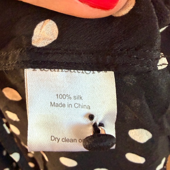 Realisation Par Sheer Silk Black & White Polka Dot Wrap Dress - Picture 7 of 10